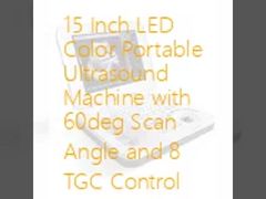 15 Inch LED Color Portable Ultrasound Machine dengan sudut pemindaian 60 derajat dan 8 TGC Control